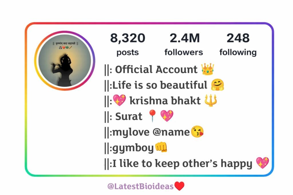 Krishna Bio For Instagram