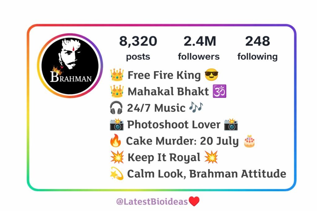 Attitude Brahman Bio For Instagram