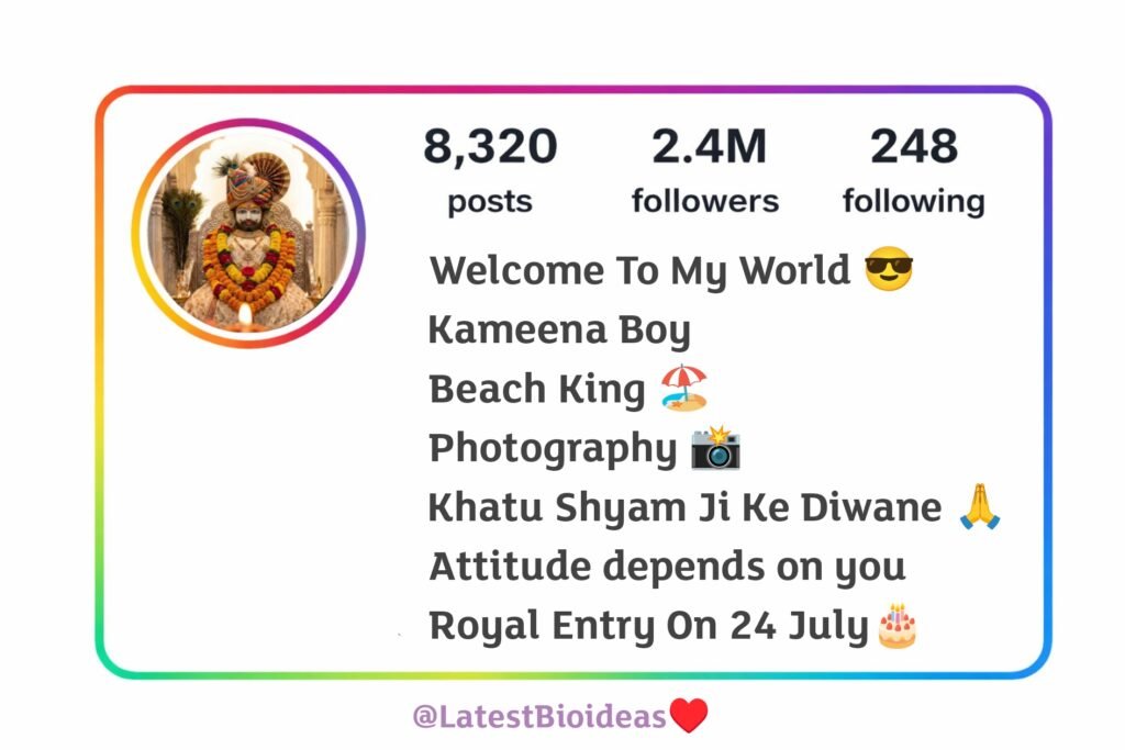 Khatu shyam ji bio for instagram in hindi