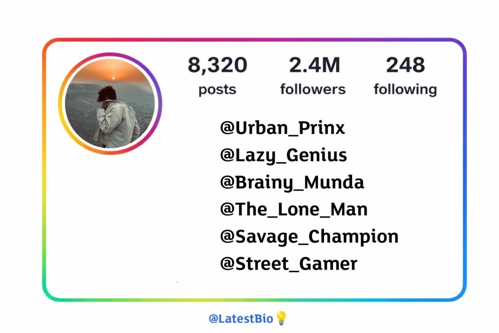 Username for Instagram for Boy stylish